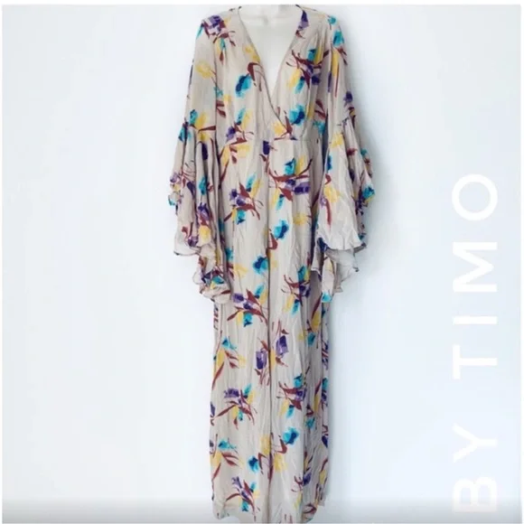 Free People X Ti-MoFloral Cream Jumpsuit